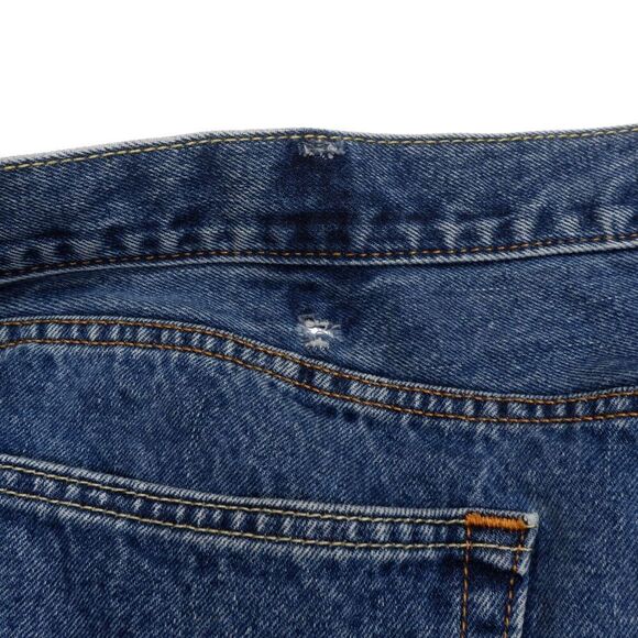 Levis 505 Classic Straight Leg Jeans Mens Size 42x32 Actual 42x30.5 Blue Cotton - Picture 8 of 11